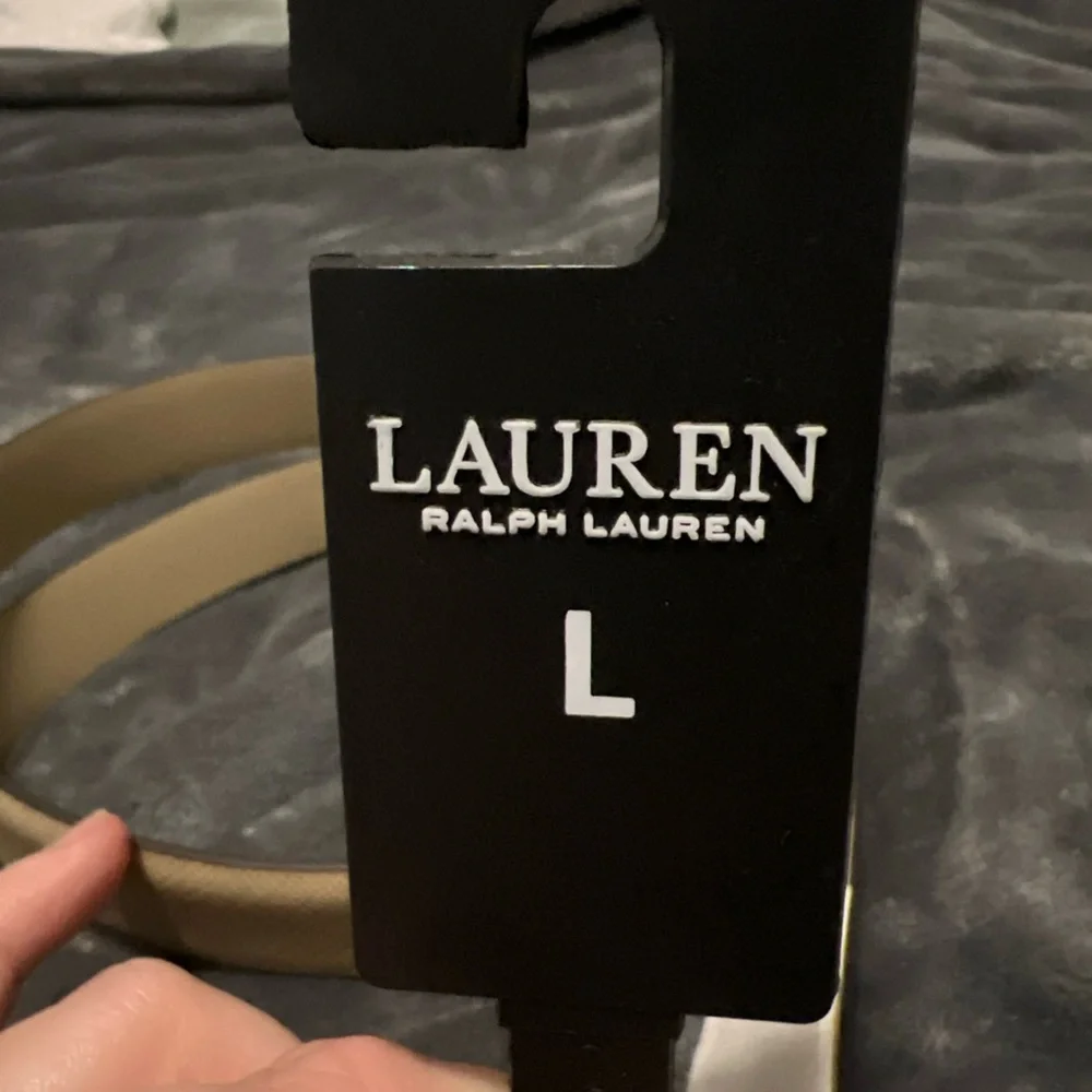 LAUREN RALPH LAUREN Crosstitch Leather Belt w/ Charm Size Medium or Large NWT